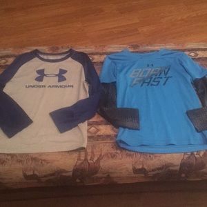 2 Boy 7 under armour long sleeve with a few flaws.